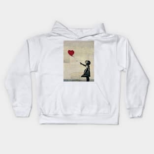 Banksy's Girl with a Red Balloon III Kids Hoodie